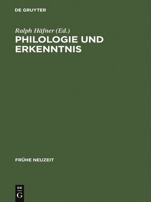 cover image of Philologie und Erkenntnis
